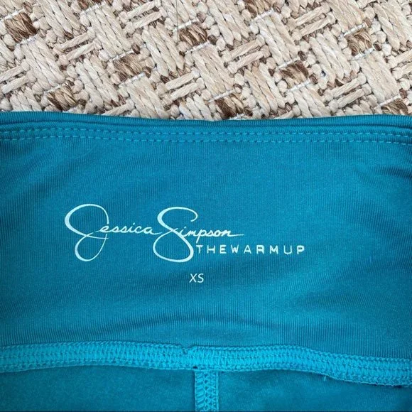 Jessica Simpson Teal Palm Tree Leggings - Picture 3 of 4